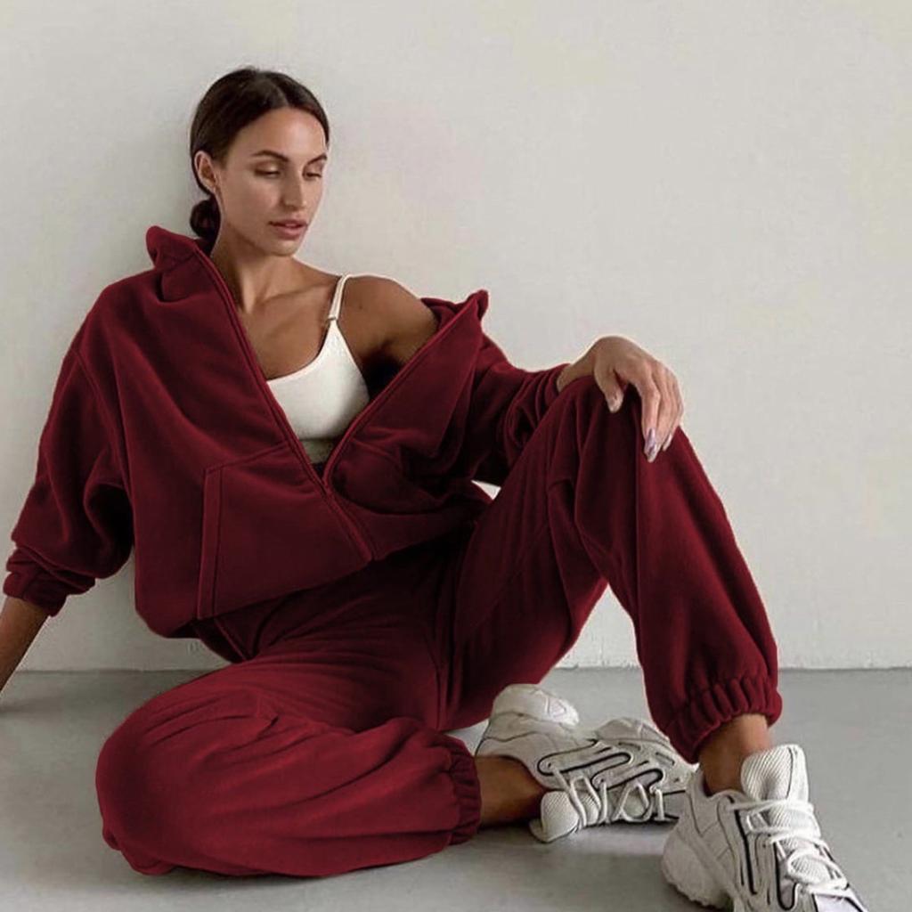 Women's Two-piece Set of Sweatshirt Sweatpants Winter Autumn Sports Casual Sweatshirt Suit Sportswear