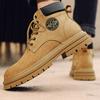 Chaussures de Mode Printemps Hiver Résistantes Cuir Véritable Bottes de Moto Semelle Souple Travail Antidérapantes Bottes Jaunes pour Hommes Femmes Bottes