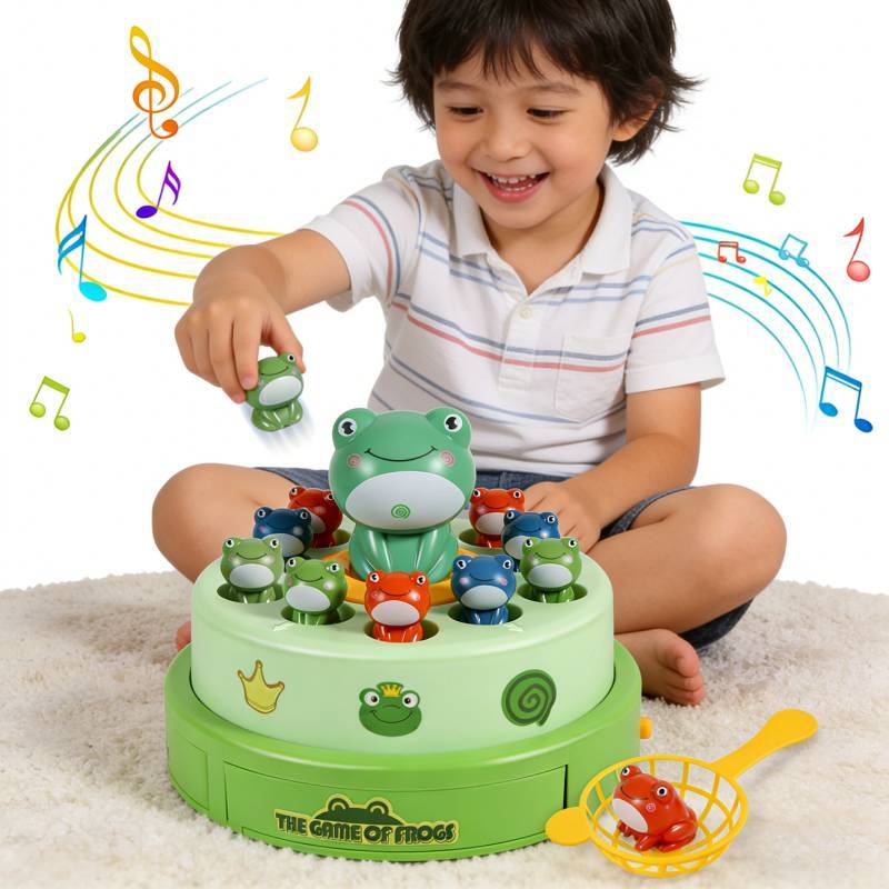 Electric Music Jumping Frog Spin Toy For Kids With Voice Control And Parentchild Interaction