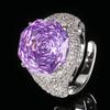 Jewelry Copper Bottom Gold-Plated Imitation Rose Cut Para Green Retro Ring Main Stone 14Mm