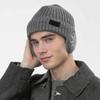 Nowa czapka zimowa unisex z podszewką z polaru, ciepła, stylowa, miękka czapka beanie dla mężczyzn i kobiet, czapka dzianinowa z nausznikami
