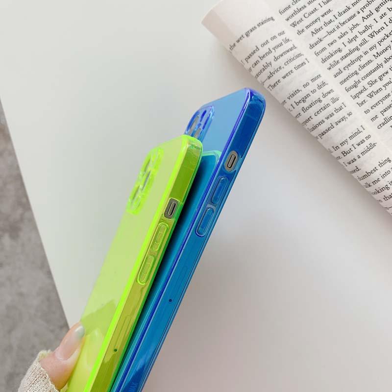 Luxury Ultra-thin Candy Color Fluorescence Soft Phone Case For iPhone 16 15 14 Pro Max 13 12 PRO 15 11 Pro Max  Mini Xs XR 7 8 Plus
