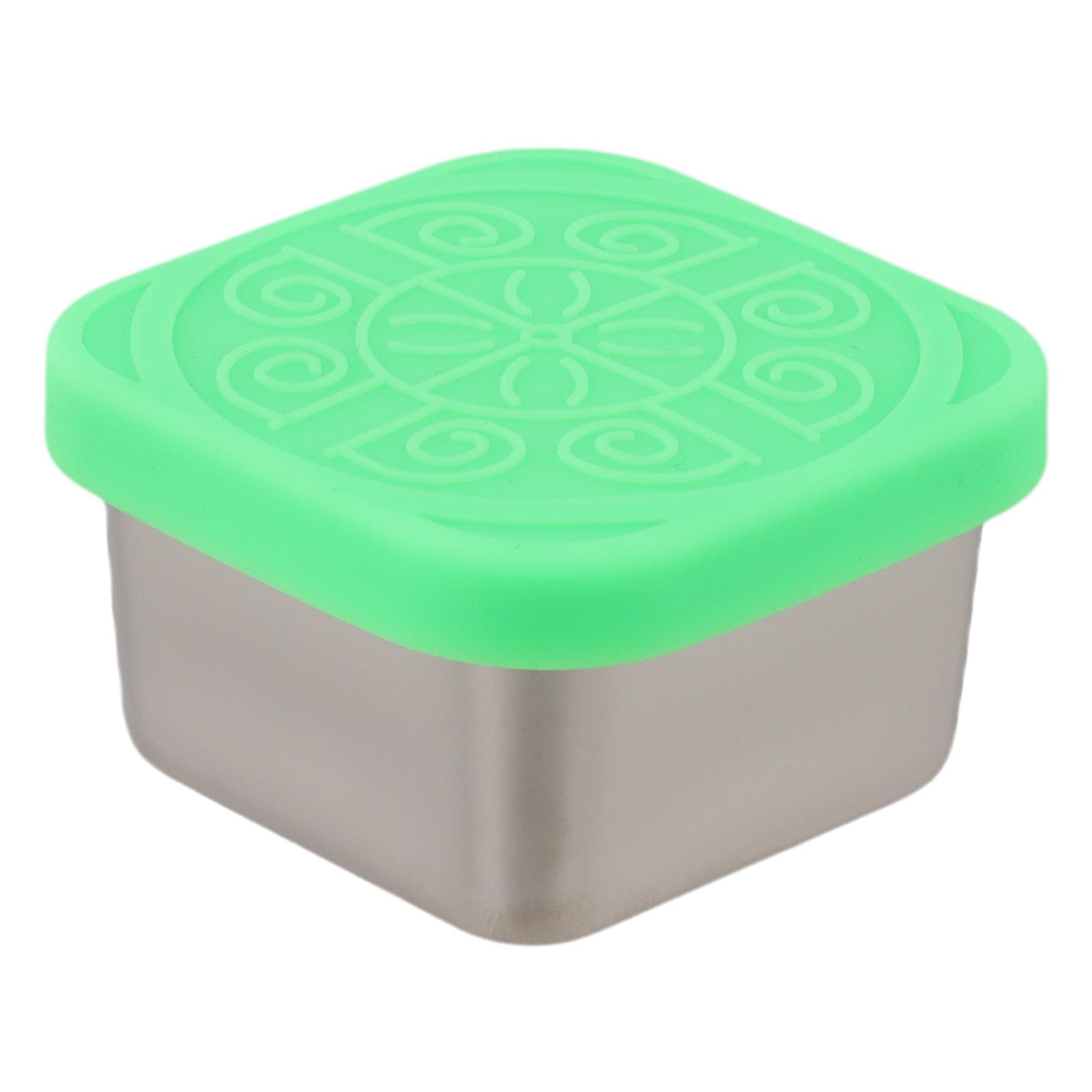 Food Storage Containers Silicone Lids Stainless Steel Snack Containers 60ml (green)