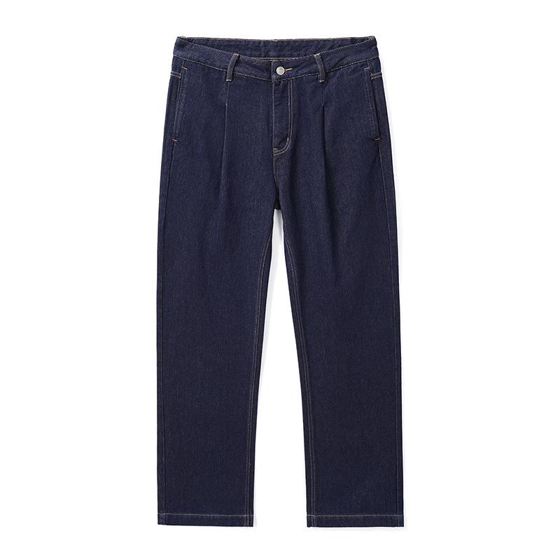 Cotton Jeans Men's Spring and Summer New Straight Textured Wide Leg Pants