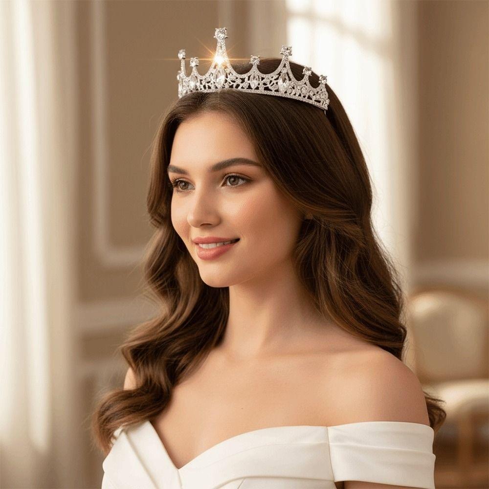 Crystal Rhinestone Rhinestone Tiara Alloy Material Princess Crown Wedding Bride Crown Prom Event