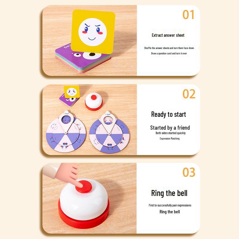Wooden Expression-Changing Face Turntable Puzzle Game for Children's Concentration and Early Education.