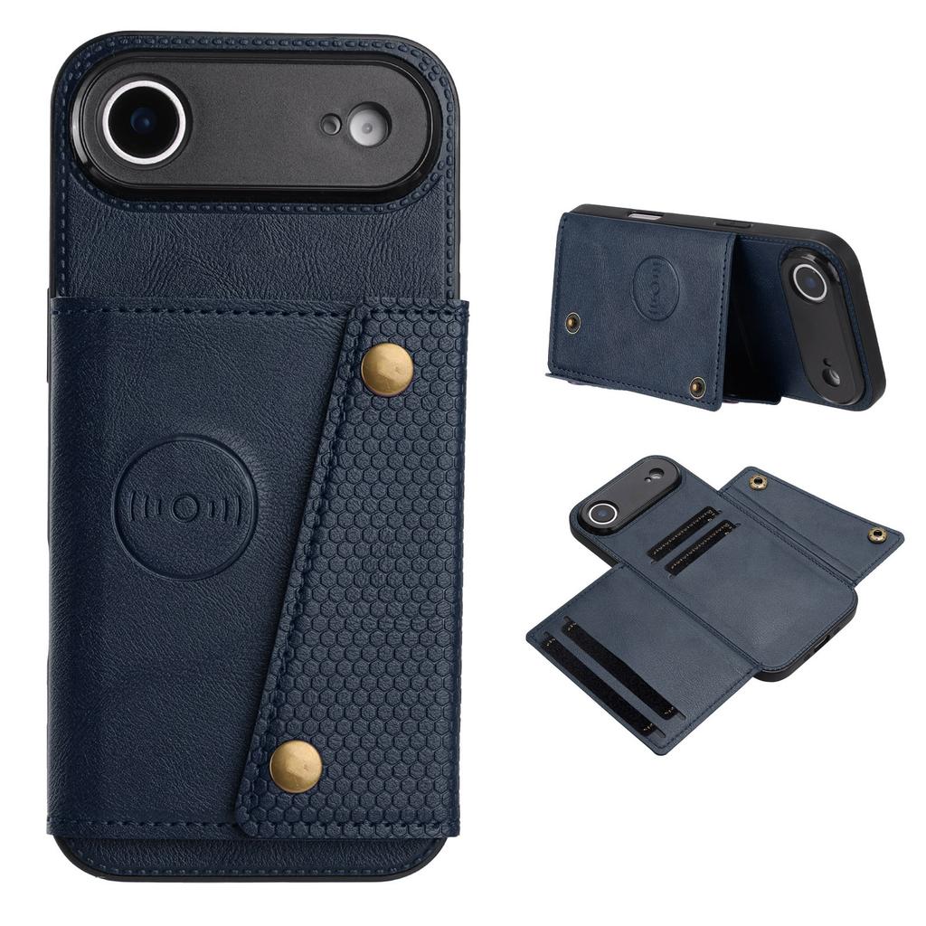 For iPhone Air Case with Card Slots Kickstand Leather + TPU Phone Cover