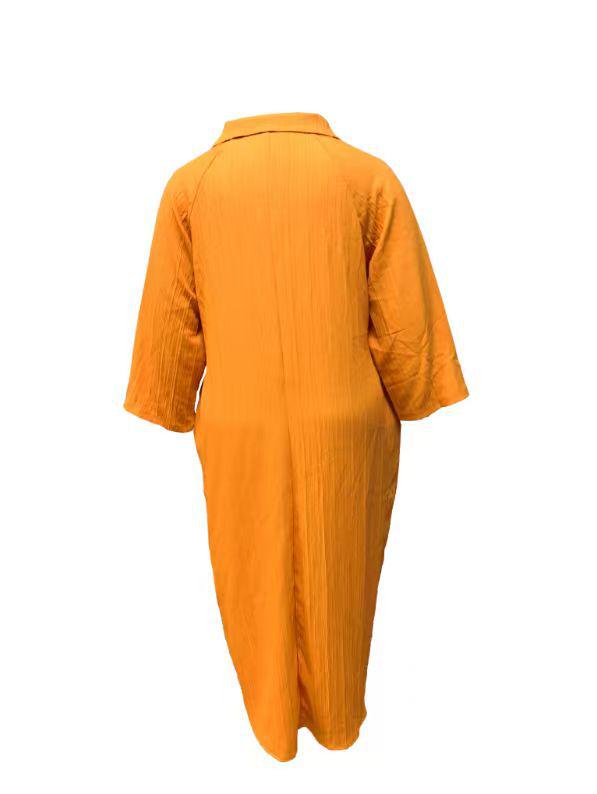 European Cross-Border Extra Large V-Neck Dress - Solid Color, Modern Style, Light Luxury