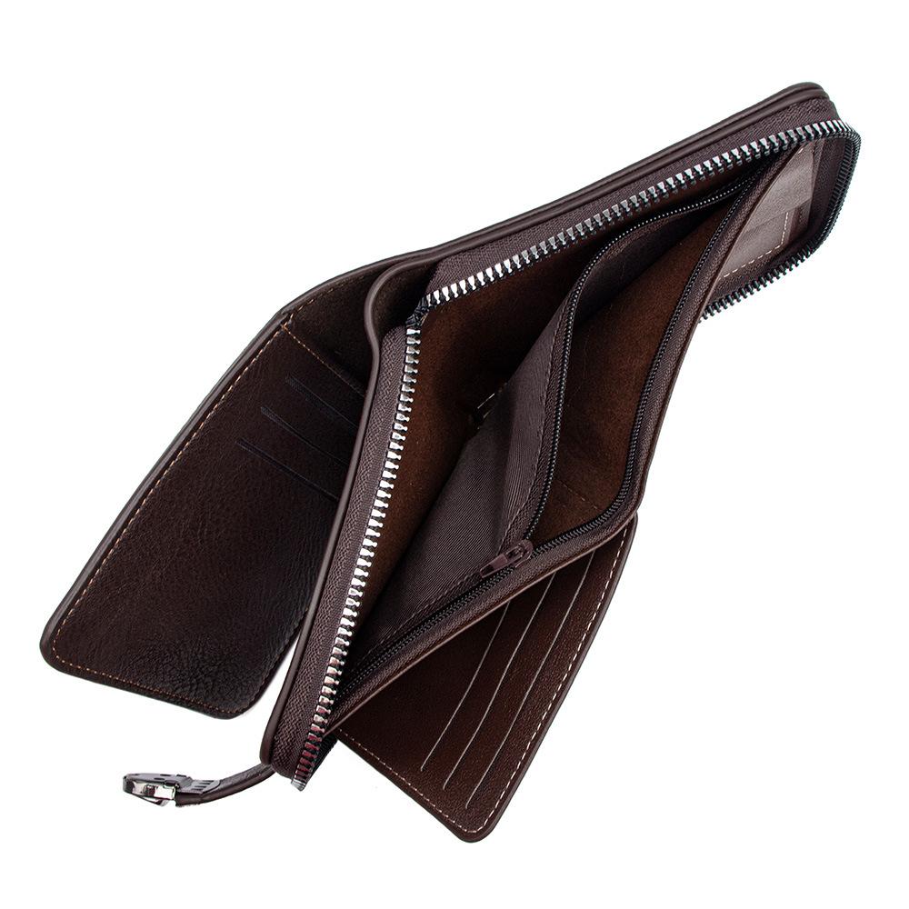 Retro Men's Multifunctional Short Wallet: Business Card Holder & Coin Purse with Zipper