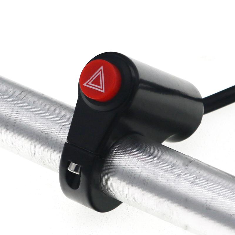 LMoDri Motorcycle ON-Off Switches Aluminum Alloy 22mm 12V Double Flash Warning Emergency Lamp Signal Flasher Hazard