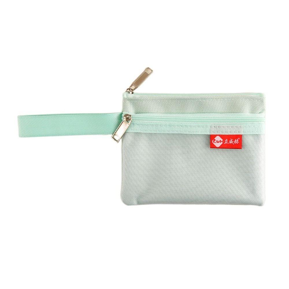 

Clear Transparent Storage Bag Hollow Mini Mesh Makeup Bag Gifts Mesh Zipper Coin Purse Female/Male зелений