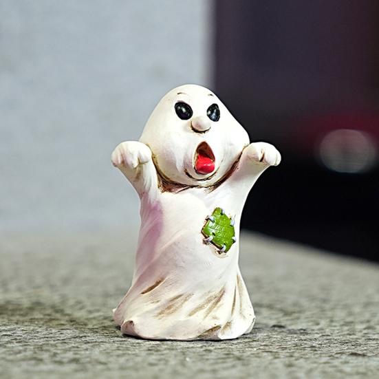 Halloweenská pryskyřičná ozdoba Strašidelný strašidelný dům Hrob Strom Démon Kořen Náhrobní kámen Socha s LED světlem Kreslená dýně Duch Figurka Ozdoba