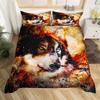 Ice And Fire Riding Horse Duvet Cover Set King SizeFlame Horsing Bedding SetWestern Cowboy Exotic Farmhouse Comforter Cover