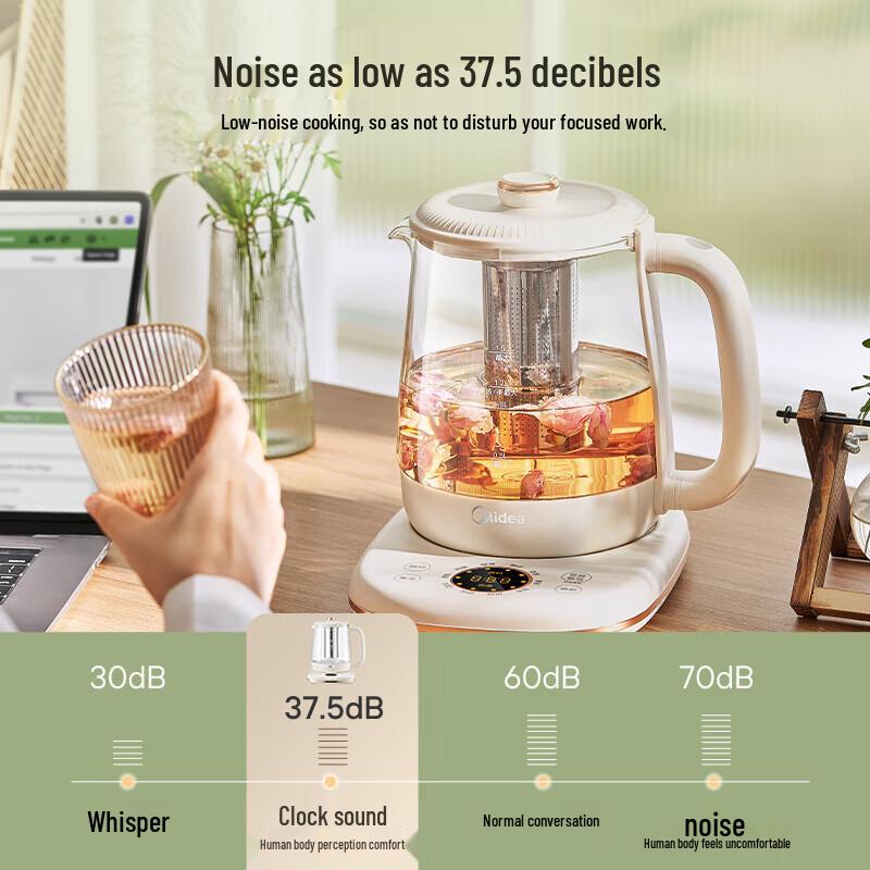 Midea Smart Glass Multi-function Health Tea Pot CN plug (adapter included)