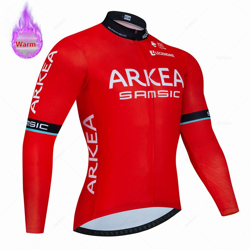Arkea-Thermal Fleece Cycling Jersey Set, Bicycle Clothing, Outdoor Bike Clothes, MTB Ropa Ciclismo, Bib Pants Set, Winter