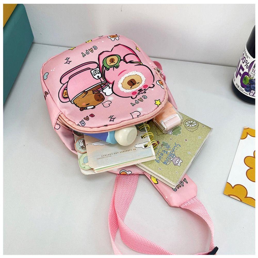 New Capybara Shoulder Bag Cartoon Animal Lightweight Chest Bag Nylon Coin Purse For Kids