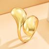 Geometric Criss-Cross Open Ring In 18K Gold Vacuum-Plated Stainless Steel
