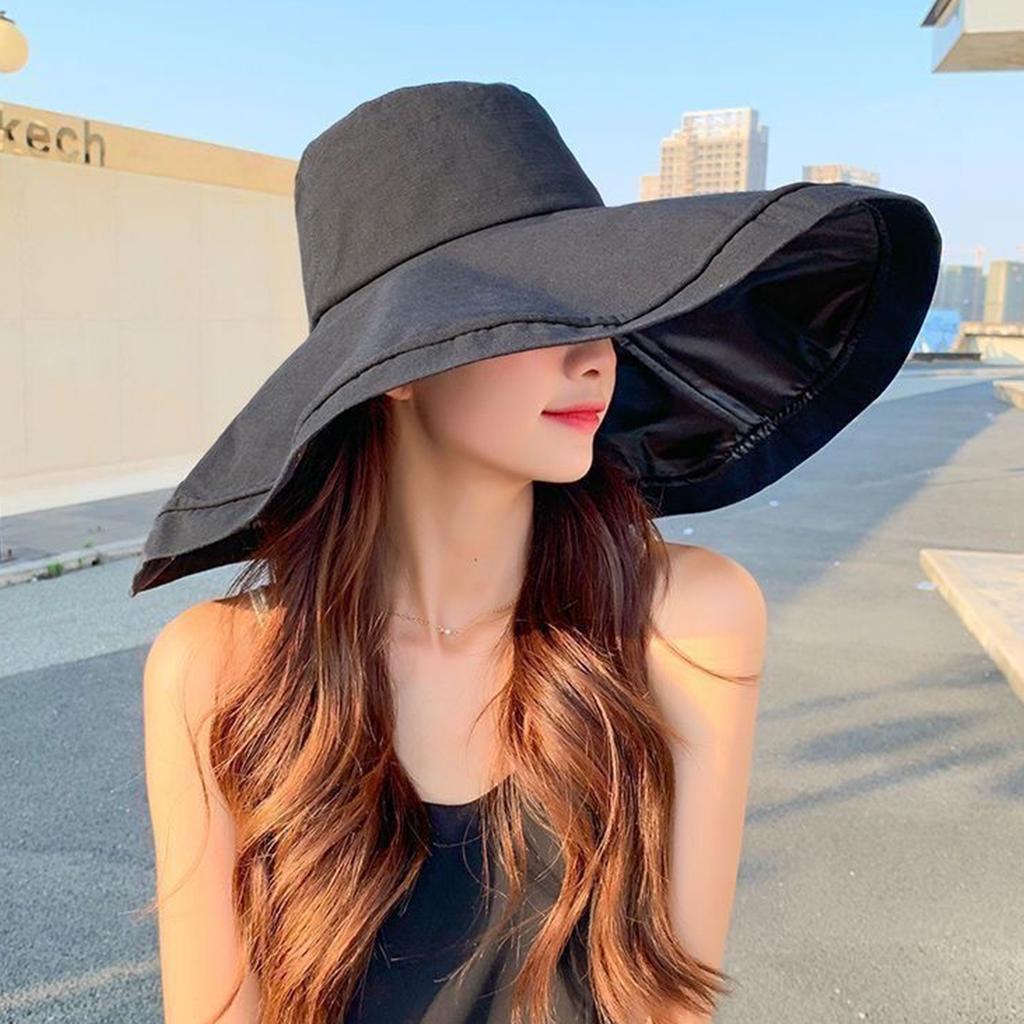 Oversized Brim Sun Hat for Women Wide Floppy Beach Hat UV Protection Summer Outdoor Sunshade Cap Fashion Ladies Wide Brimmed Hat