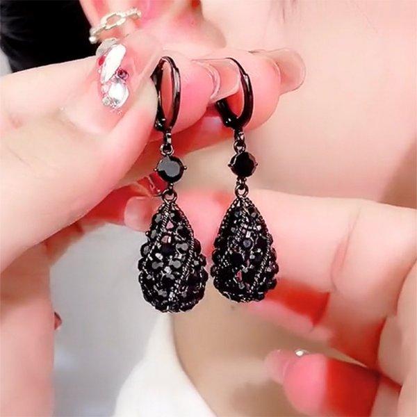 Korean Fashion Zircon Water Drop Earrings for Women Shiny Crystal Long Pendant Dangle Earring Girls Wedding Party Jewelry Gifts