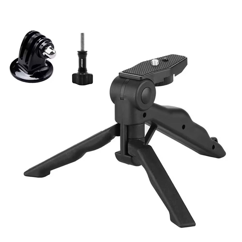 2 in 1 Mini Tabletop Tripod Handheld Grip Stabilizer 1/4 Screw for GoPro Hero Insta360 DJI Action Camera Phone Vlog Holder Mount