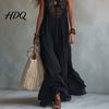 Boho Chic Clothing Women's Sheer Lace Halter Maxi Dress Sleeveless Floral Beach