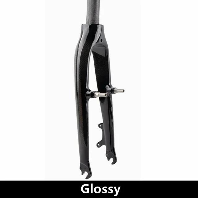 Glossy or Matte 3K Carbon Fork Bicycle Forks 20 inch For Folding BMX Kids Road Bike Fork Supports Disc Brake/V Brake/C Brake Glossy