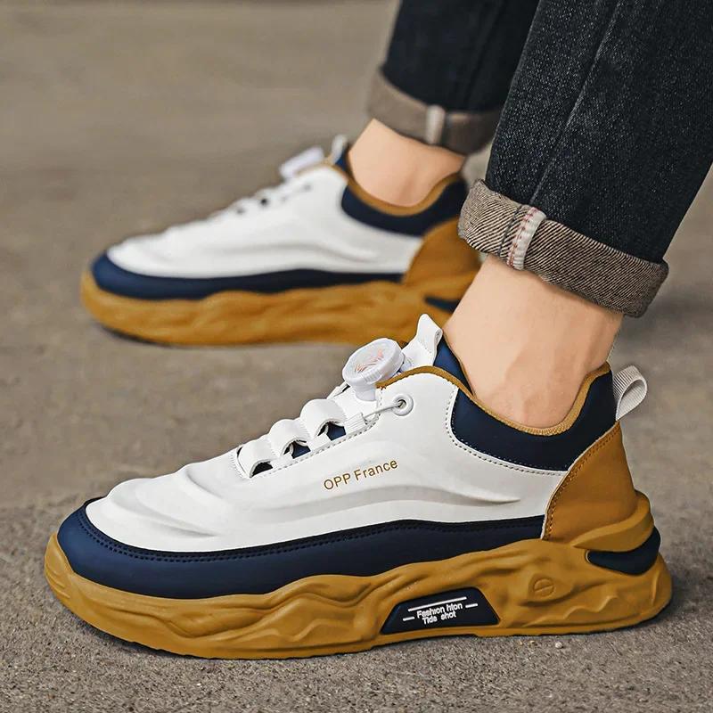 Fashion Men's Running Shoes Male Thick Soles Wear-resistant Sneakers Men Autumn Anti-slip Leisure Walking Shoes Lace Up Soft Casual Shoe