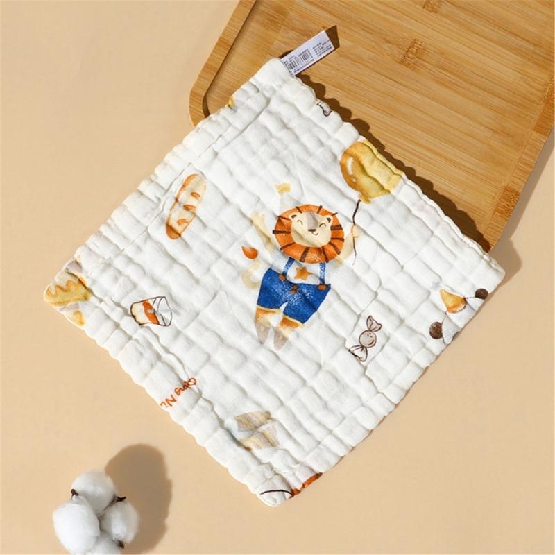 Gentle & Breathable Cotton Towel Handkerchief Wipes Baby Washcloth 6 Layers Baby Bibs Versatile Square Wipes for Bathing