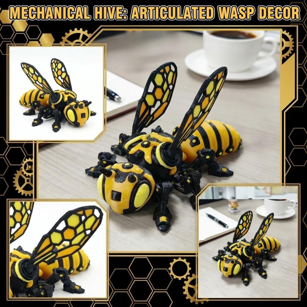 Unique 3D Printed Insect Model Yellow Bee Children's Toys Interesting Animal Ornaments Gifts Desktop Decorations