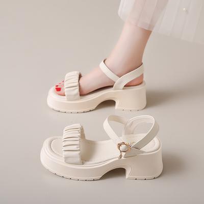 Fairy Style Thick Soled Sandals for Women Wearing Summer New Thick Heels with Fashionable Beach Shoes