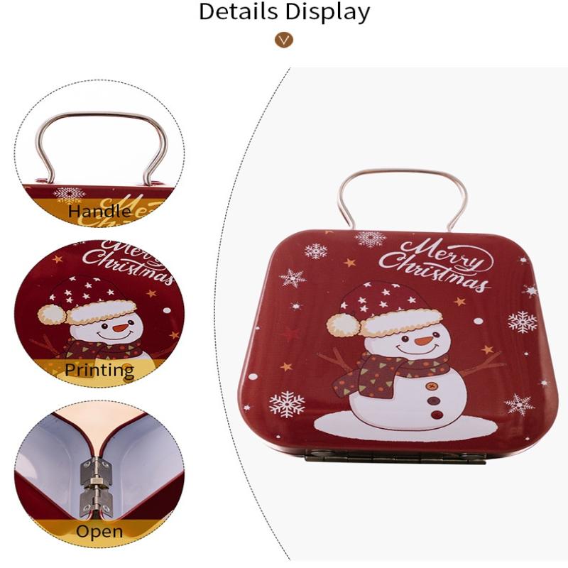 Vánoční dekorace 2025 Kovová krabička Kabelka Tvar Plechová dóza Úložný box na šperky Dětský dárek Plechovky Úložné krabice Xms Party Dekorace