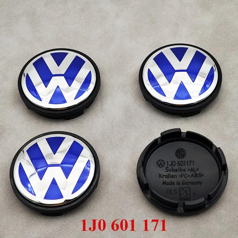 Hot 4pcs 56mm  Bule Red Car Wheel Center Caps Rim Hub Caps For VW Volkswagen Golf Jetta Bora Polo Santana Lavida Beetle 1J060117