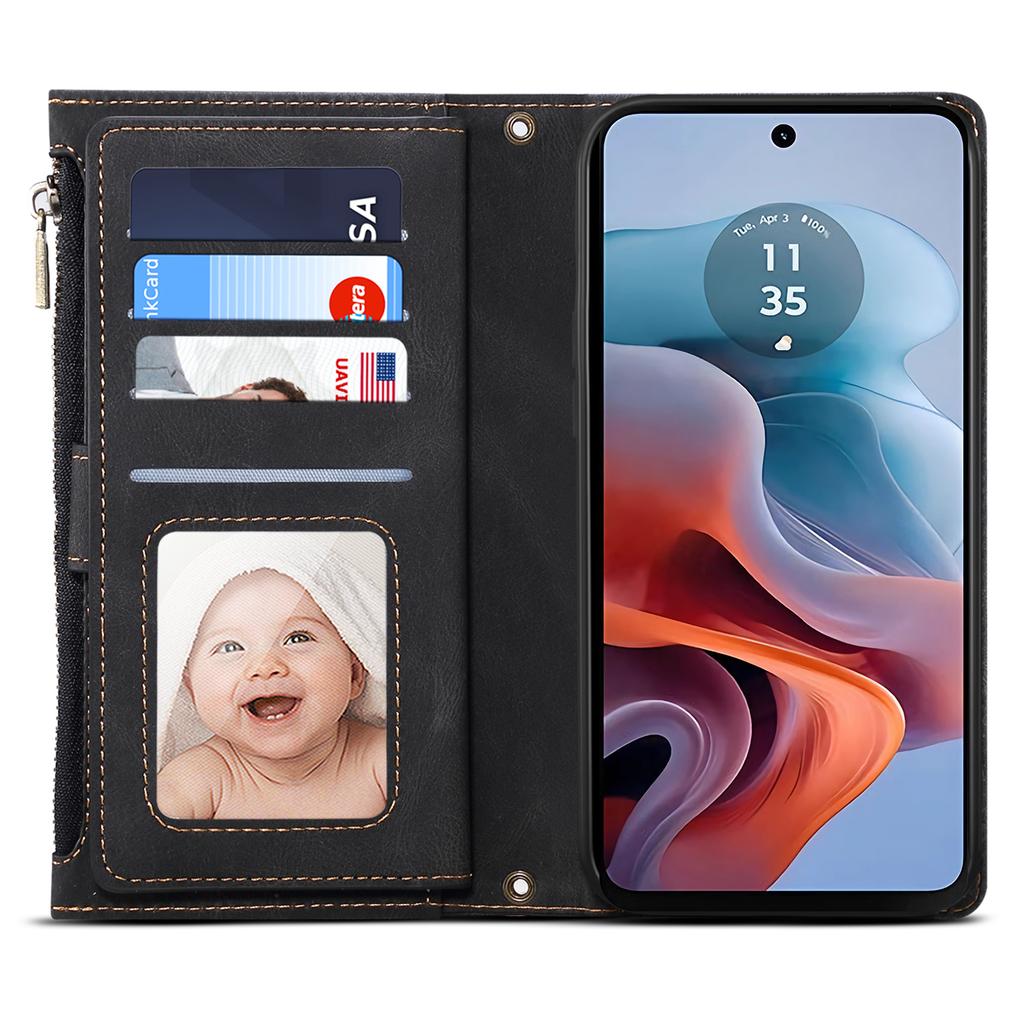 Pouzdro ESEBLE Star Series pro Motorola Edge 50 Fusion 5G Peněženka Zip PU Kůže Kryt na telefon