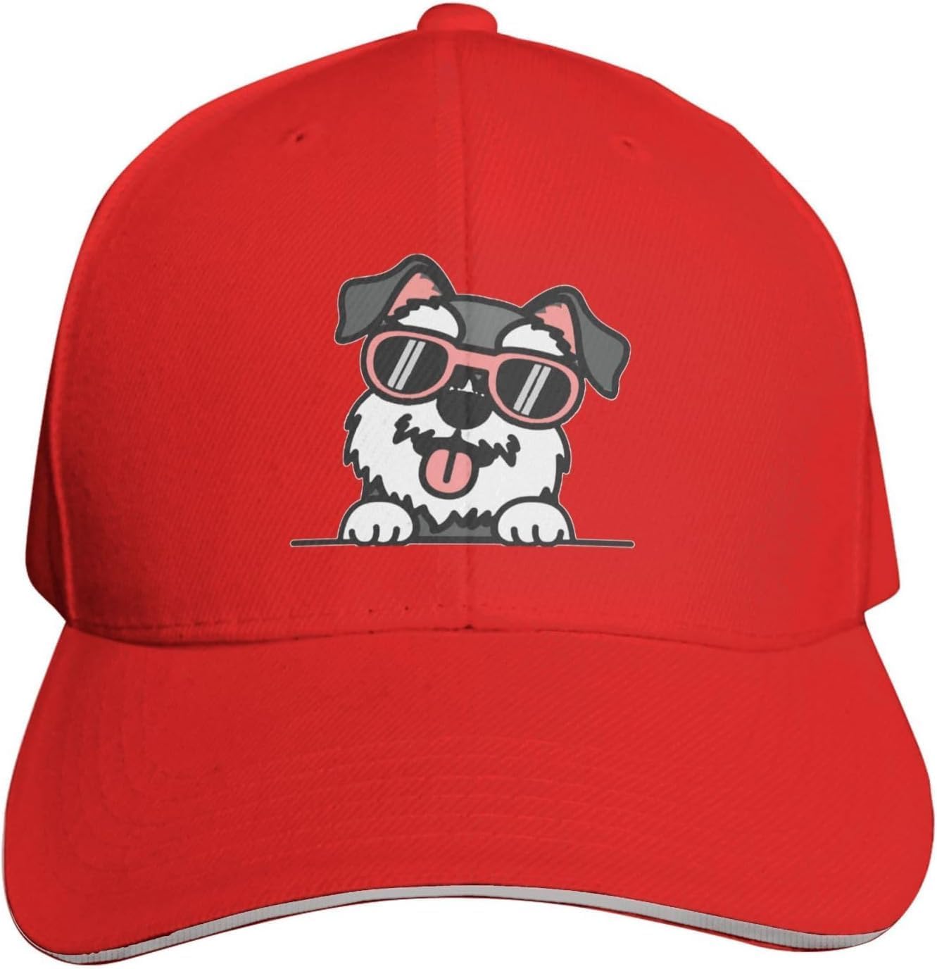 

Милый шнауцер в солнцезащитных очках Бейсболка Регулируемый изогнутый козырек Повседневная шляпа для любителя собак One Size