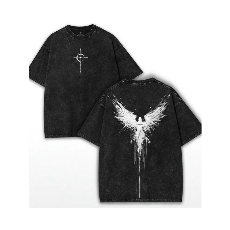 European sizes Men S Vintage Distressed Graphic Tee - Stylish Worn Look, Eye-Catching Design, Relaxed Casual Attire for Men S