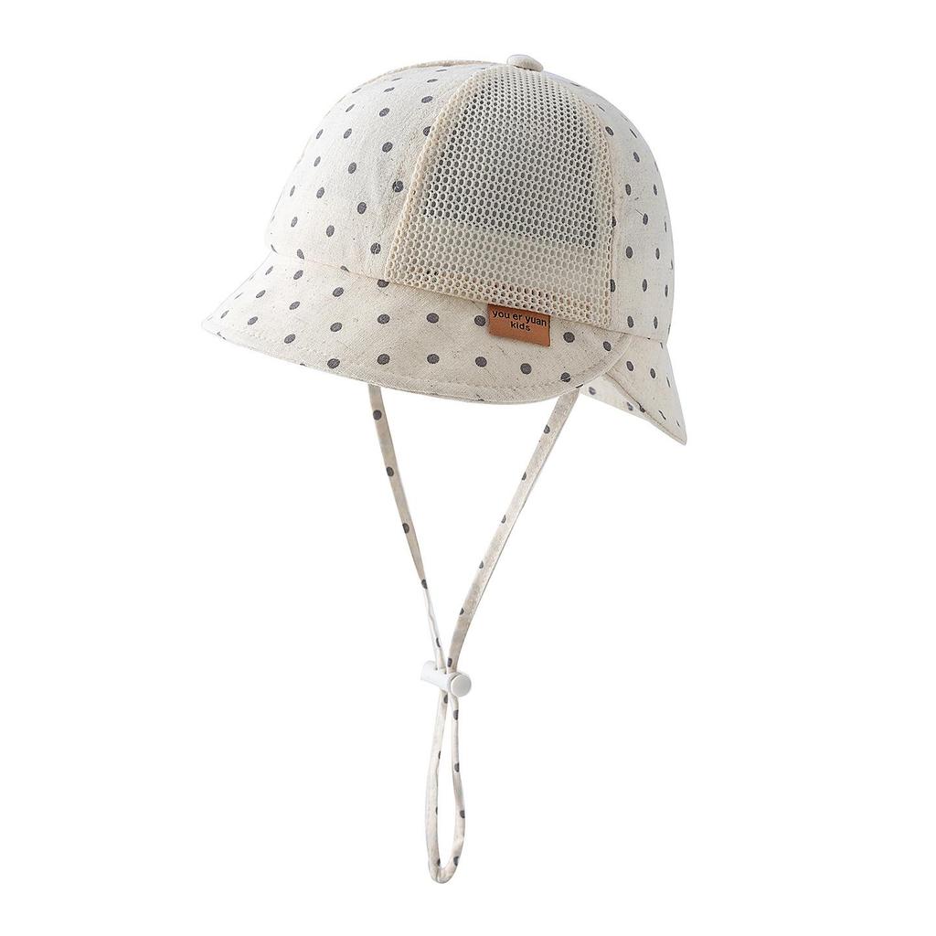 Summer Baby Mesh Breathable Bucket Hat Cute Dot Striped Print Sun Visor Cap for Toddler Boys Girls Outdoor Thin Infant Fisherman Caps