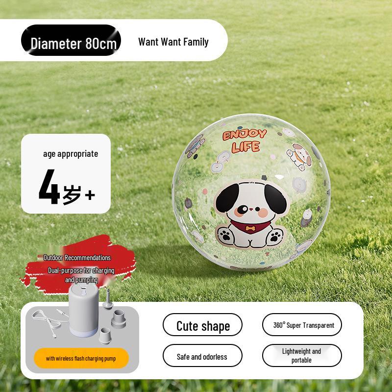 Inflatable Transparent Giant Football Beach Ball for Children and Parent-Child Interaction