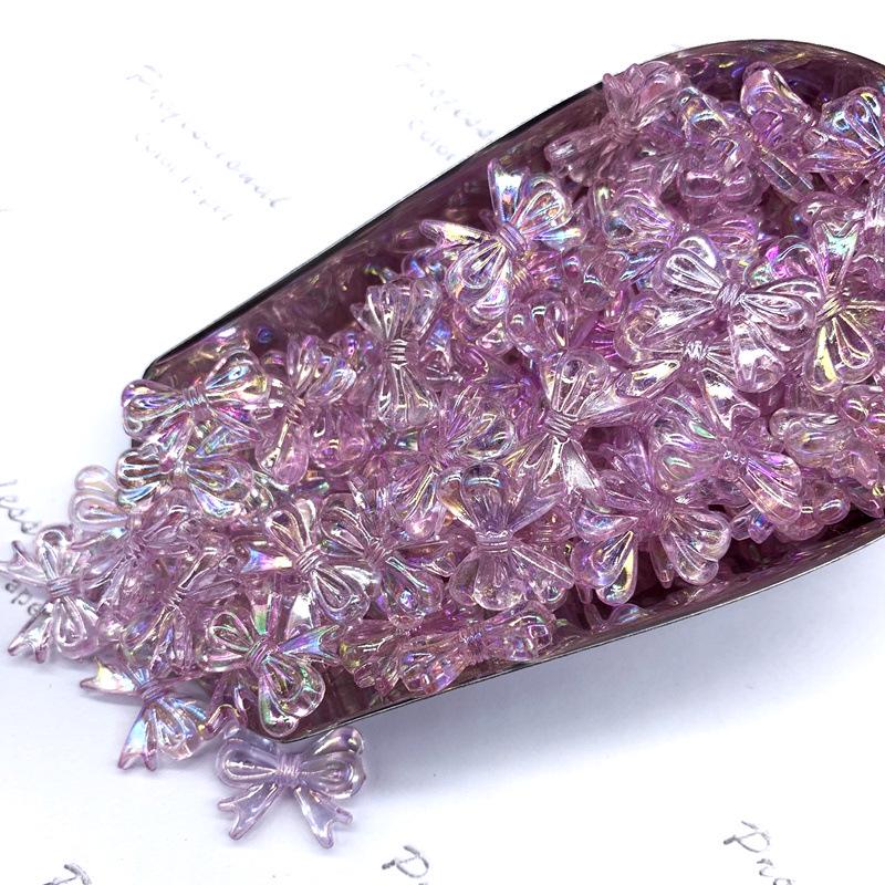 Pearlescent Acrylic Bow Tie Beads for DIY Jewelry