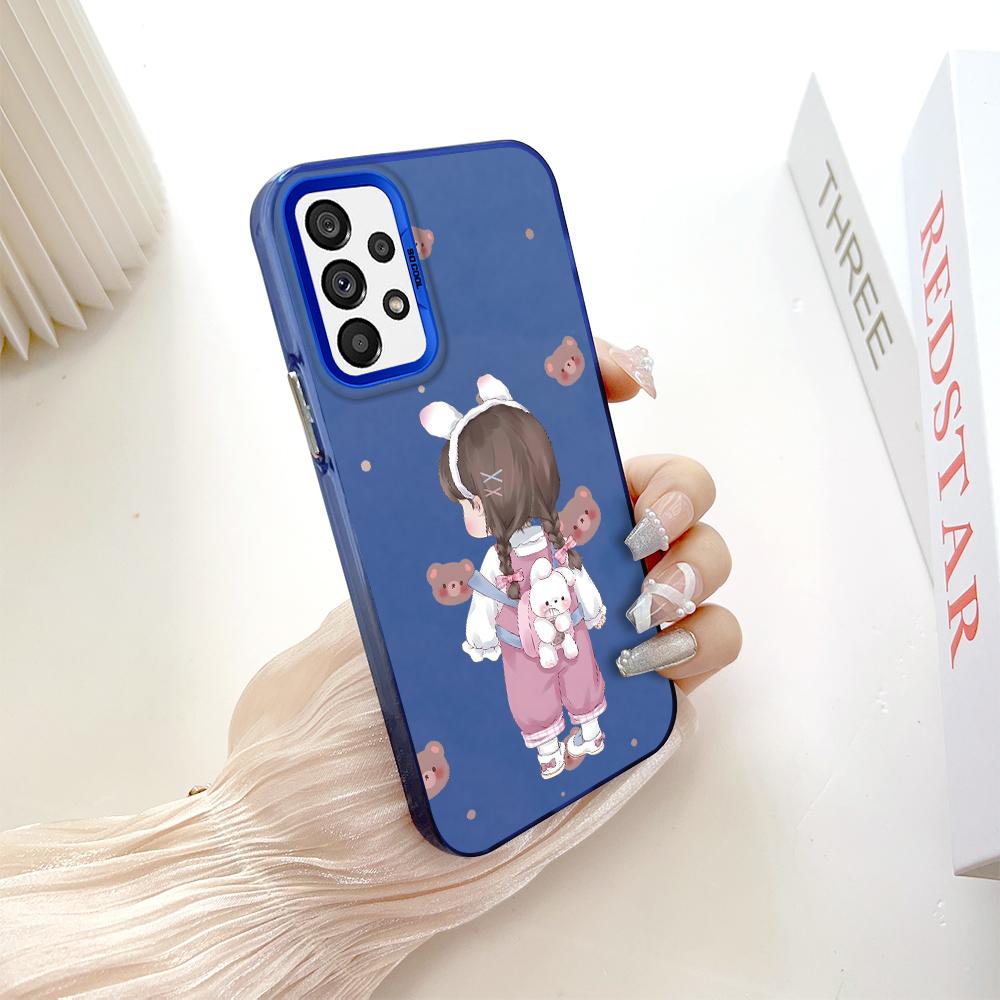 Painted Pattern Colorful Sliver Double Sided Hard Shell Shockproof Anti-fall Phone Casing for Samsung