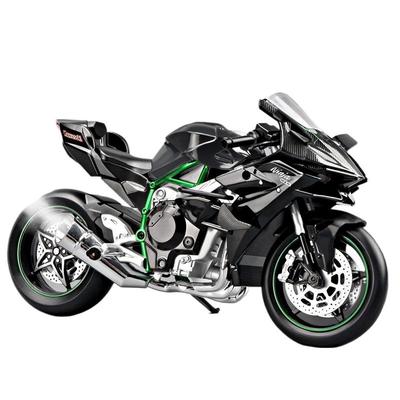 1/9 Model zliatiny Kawasaki H2R Zapáľte motocykel so sprejovým modelom Zapáľte Štart Zliatinová simulácia Detská motocyklová hračka Darček