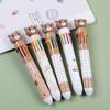 Back to school season 10pcs 0.7mm Creative Bear shape Multiple colors ballpoint pen, Cute stationery colorful ballpoint pen School Creative Stationery