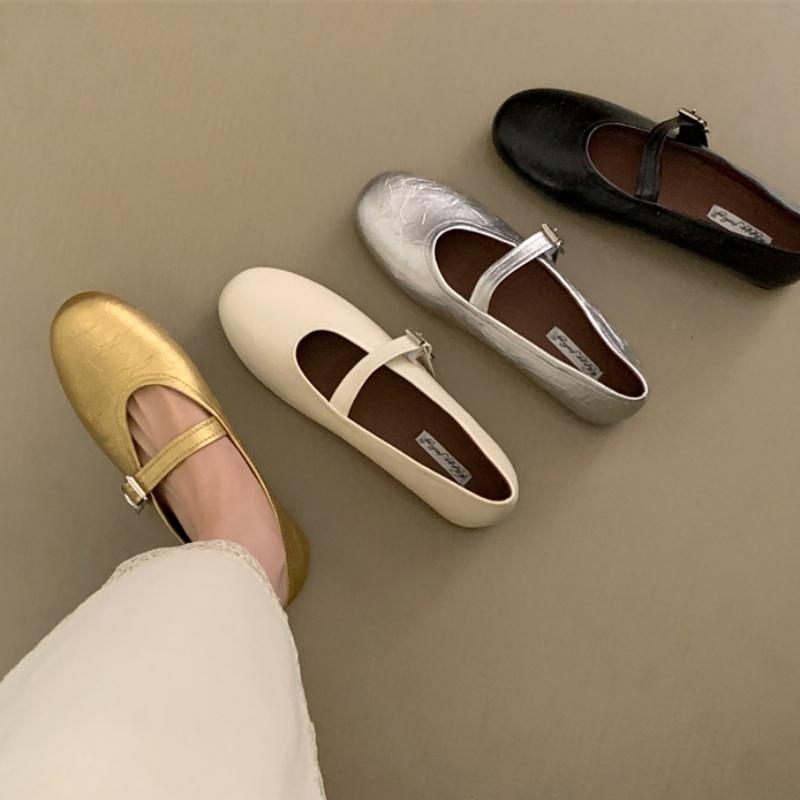 Fashion Bailamos 2025 Spring Brand Women Flats Soft Leather Eelgant Dress Shoes  Round Toe Shallow Slip On Ladies Casual Ballet Shoes