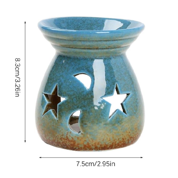 Beautifully Craft Ceramic Incenses Holder Featurings Star And Moon Essential Oil Burners Perfect For Meditations