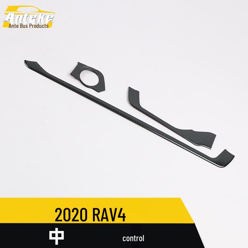 Stainless Steel Center Console Trim for 2020 RAV4 - Car Dashboard Bright Strip Accessory