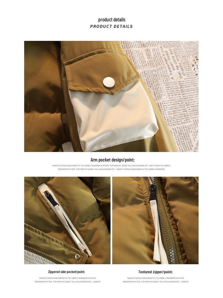 Men's Winter Hooded Cotton Jacket - Two-Piece Design, Thick, Loose, Trendy Outerwear