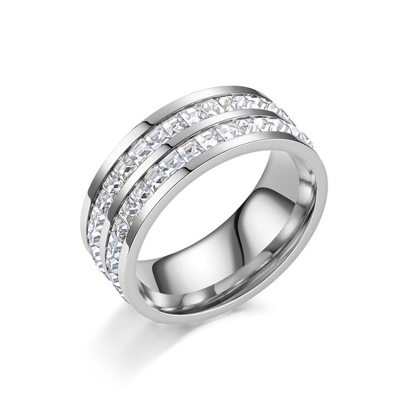 Gypsophila Titanium Steel Finger Rings Niche Design With Full Diamond Rings Gift For Couples Friends