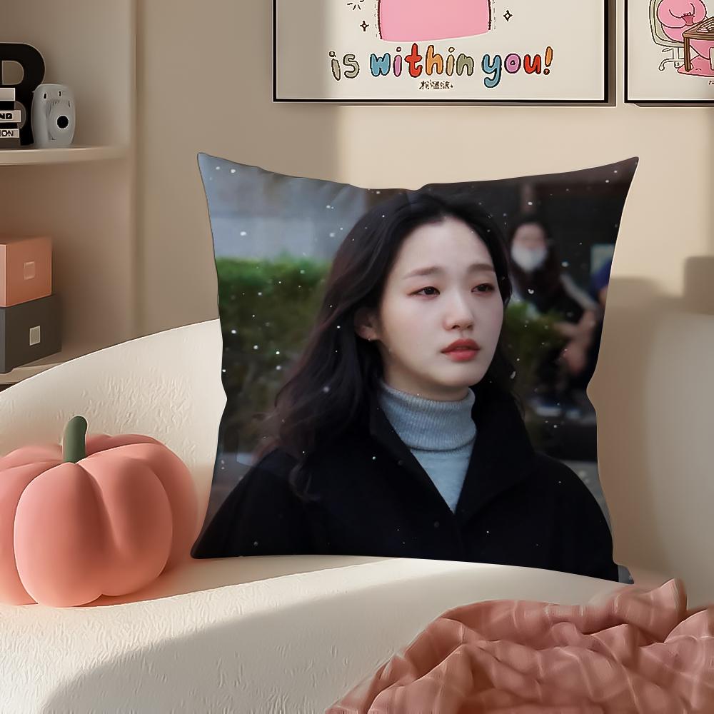 Talentierte Schauspielerin KKim Ko Eun Kissenbezug Kissenhülle Kurzer Plüsch Verdeckter Reißverschluss Raum Sofa Kissenbezug