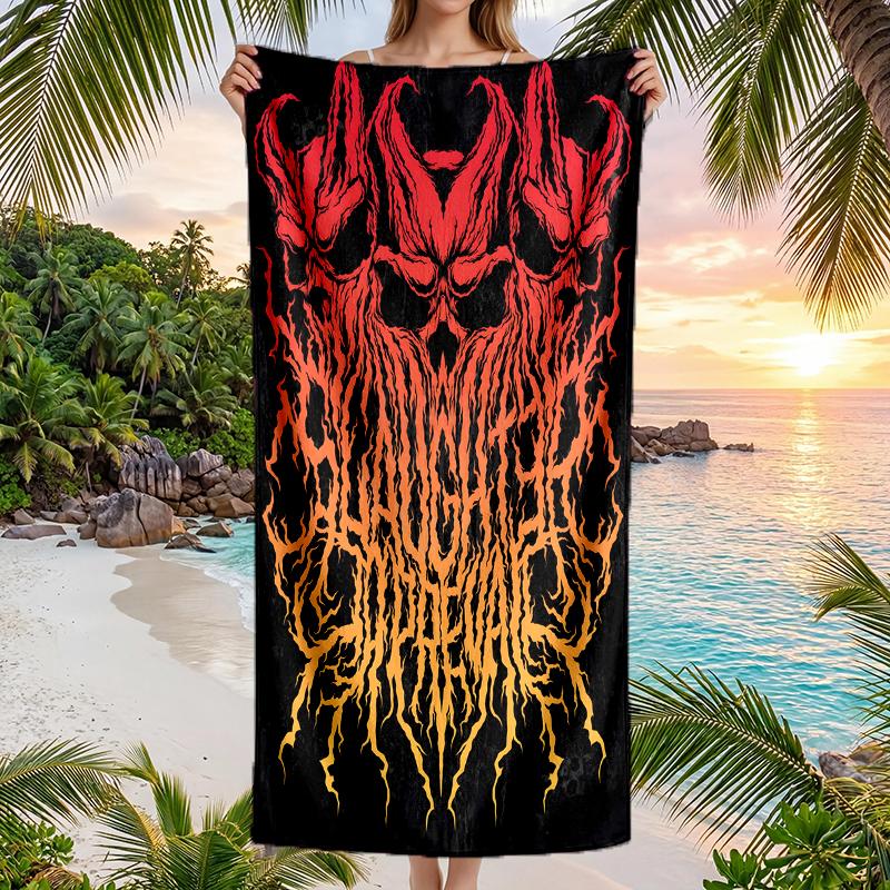 Slasher Prevail Black Metal Fashion Beach Towel: Ideal for Summer Adventures Soft, absorbent and quick drying suitable for swimming and bathing