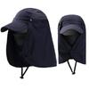 Practical Men Women Hat Outdoor Face Mask Wide Brim Bucket Sun Protection Cap for Fishing Hunting