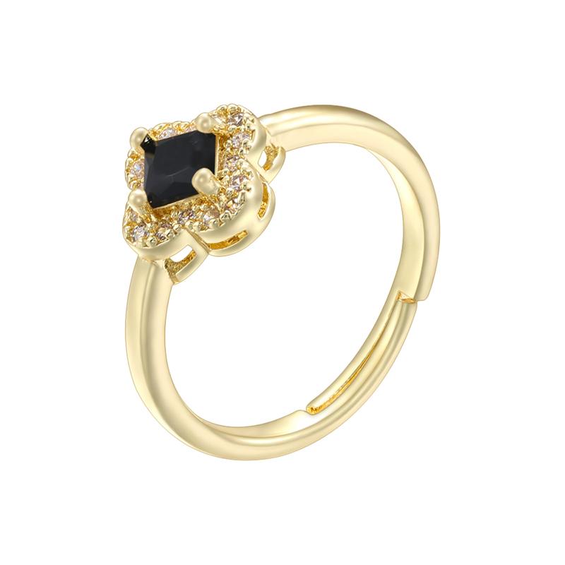 Elegant Cubic Zirconia Flowers Ring 18K Gold Plated Brass Adjustable  Band for Women Ideal for Daily Wear Weddings & Anniversary